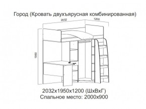 Кровать двухъярусная комбинированная в Верхнем Уфалее - verhnij-ufalej.magazin-mebel74.ru | фото