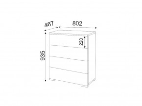 М05 (ручка брусок) Комод (4 ящика) в Верхнем Уфалее - verhnij-ufalej.magazin-mebel74.ru | фото